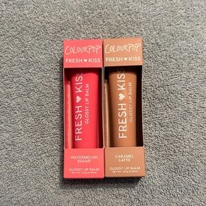 ColourPop Fresh Kiss Glossy Lip Balm - Watermelon Sugar & Caramel Latte